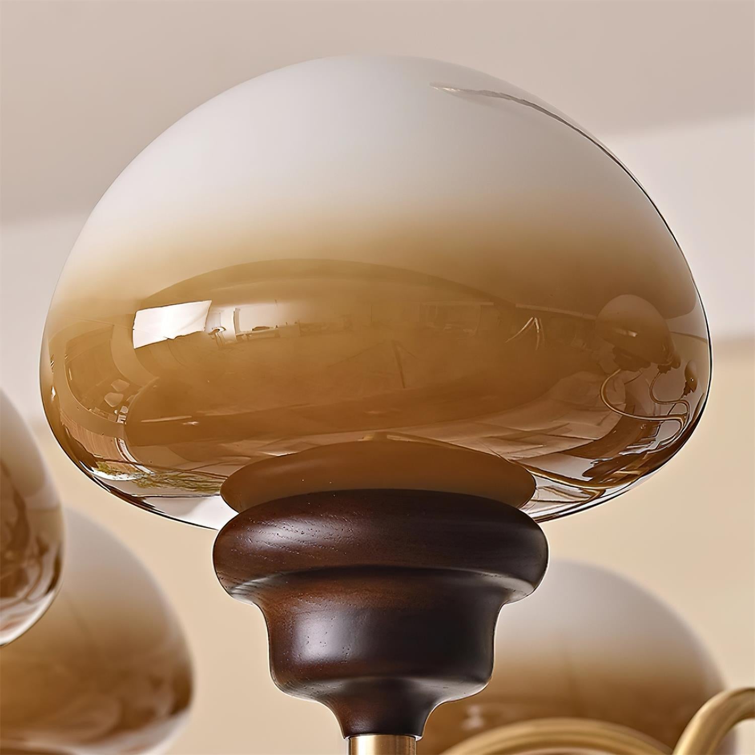 Nonna Lustre Spiral Bois Orbes en Verre