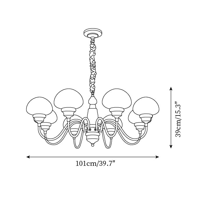 Nonna Lustre Spiral Bois Orbes en Verre