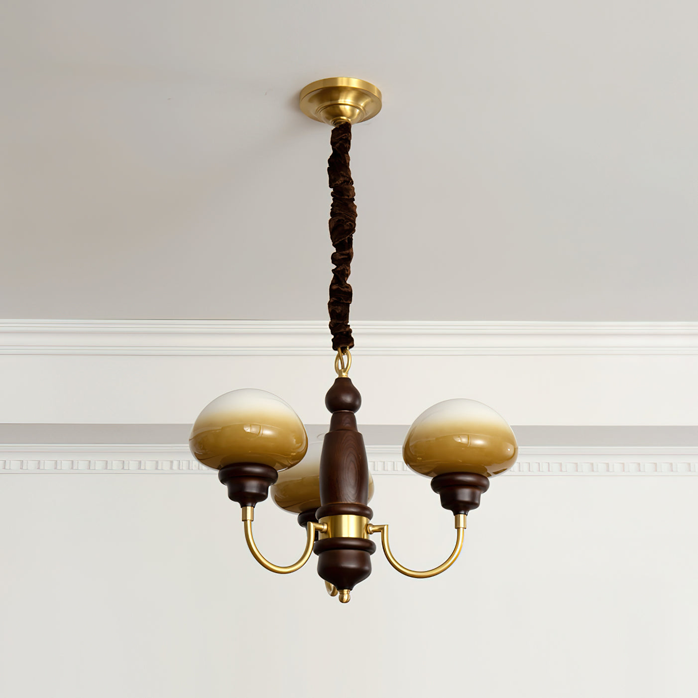 Nonna Lustre Spiral Bois Orbes en Verre