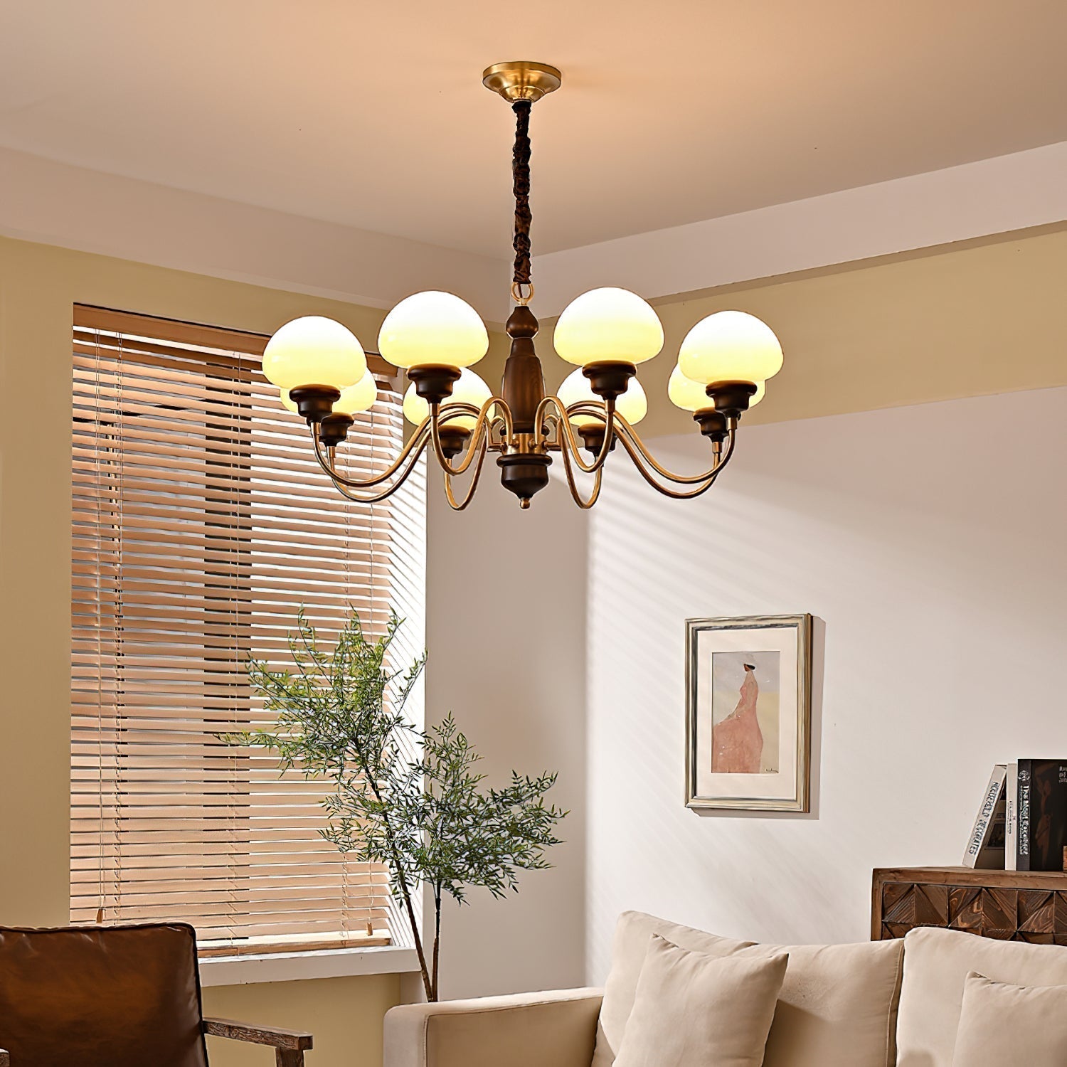 Nonna Lustre Spiral Bois Orbes en Verre