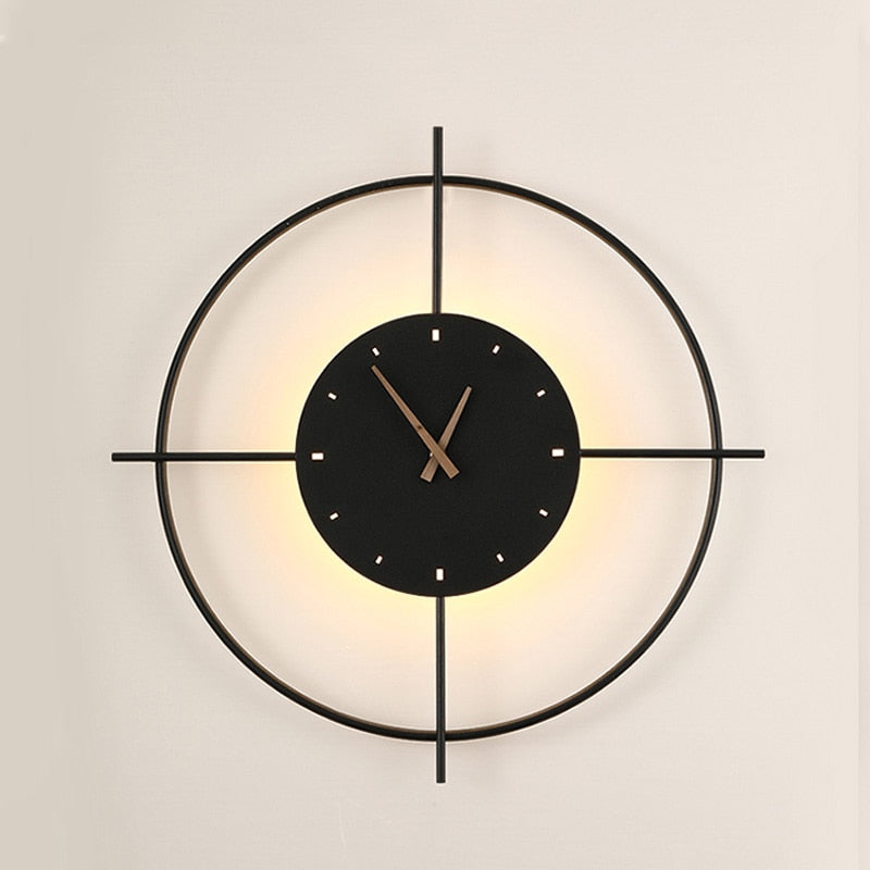 Arisha Applique Murale Rond Or/Noir Métal/Acrylique Salon/Chambre