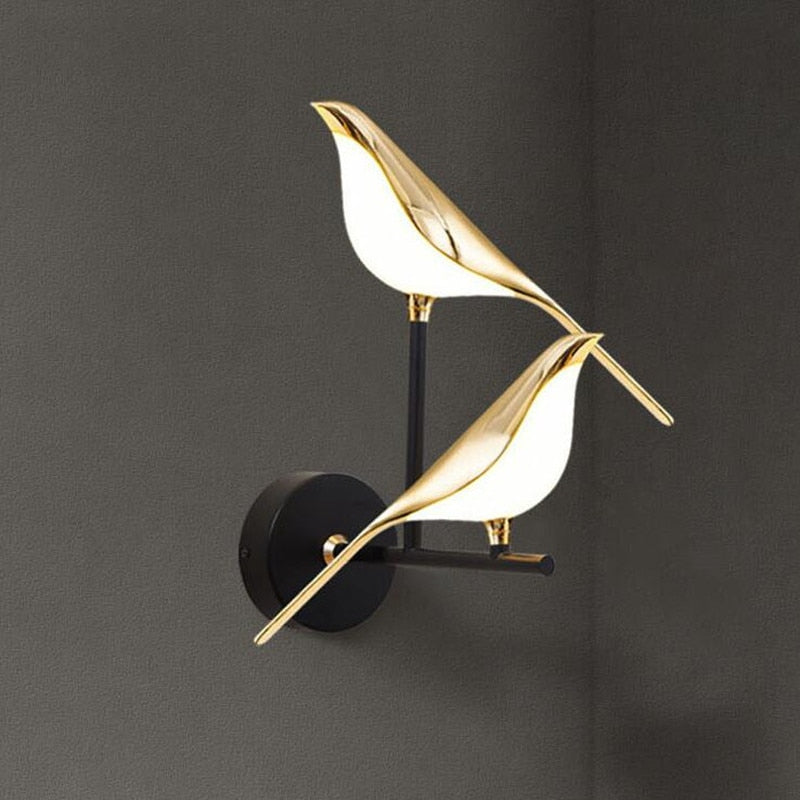 Lampe murale de chevet d'oiseau de pie d'art de style nordique