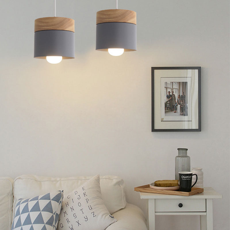 Valentina Suspension LED Macaron Nordique Métal/Bois Chambre