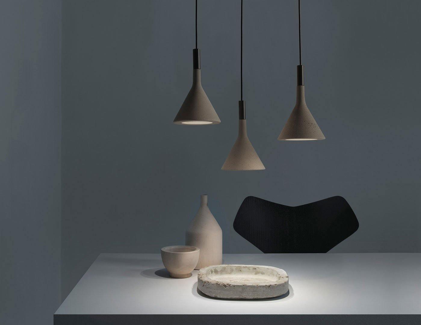 Solara Lampe suspendue conique en béton industrielle