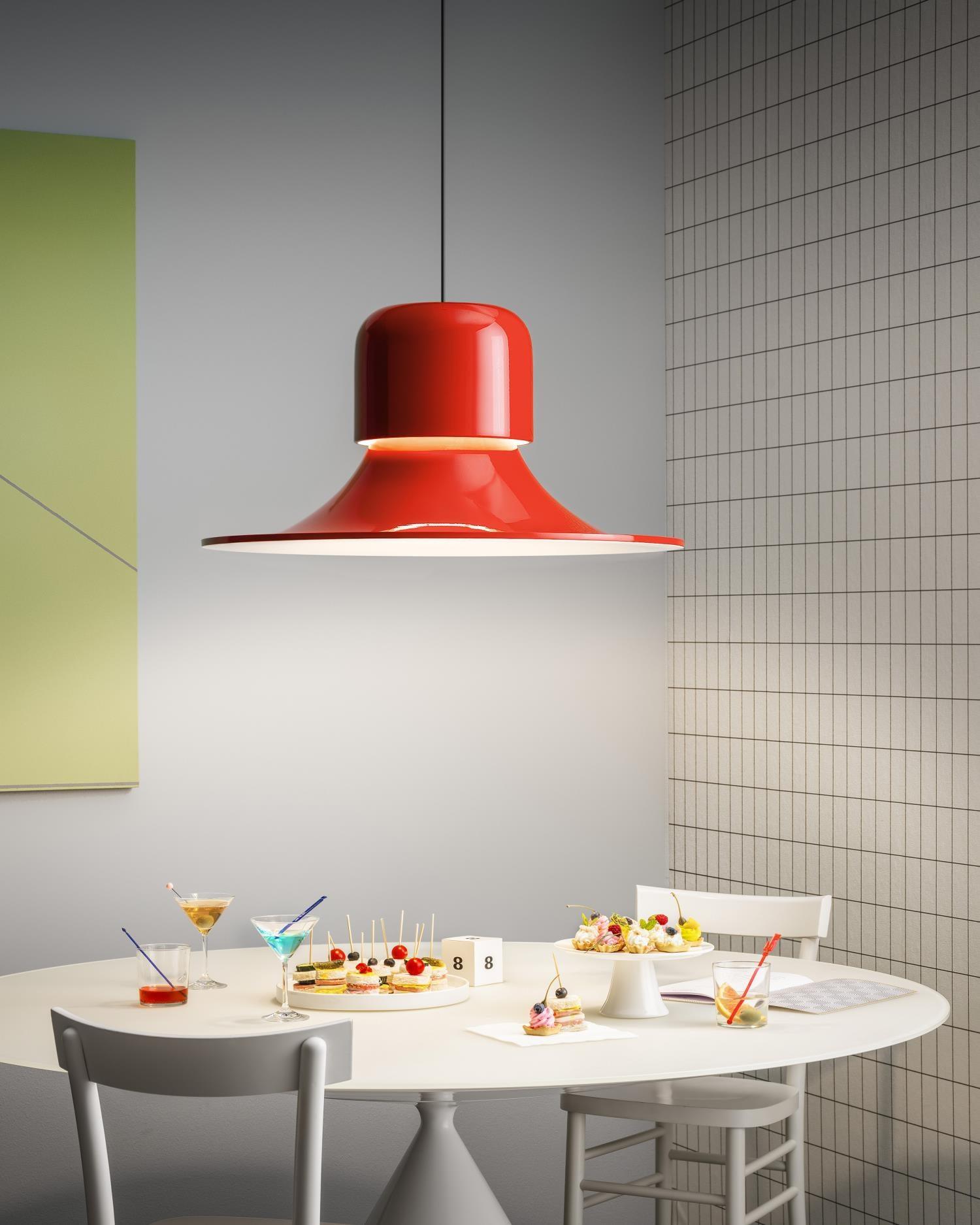 Nordisk Suspension Évasée Rouge LED Moderne