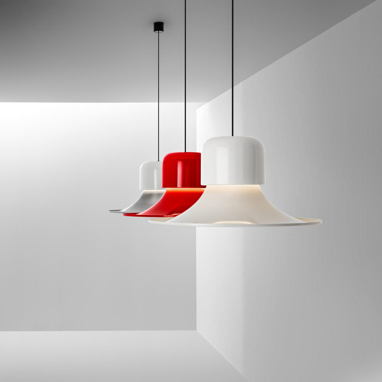 Nordisk Suspension Évasée Rouge LED Moderne