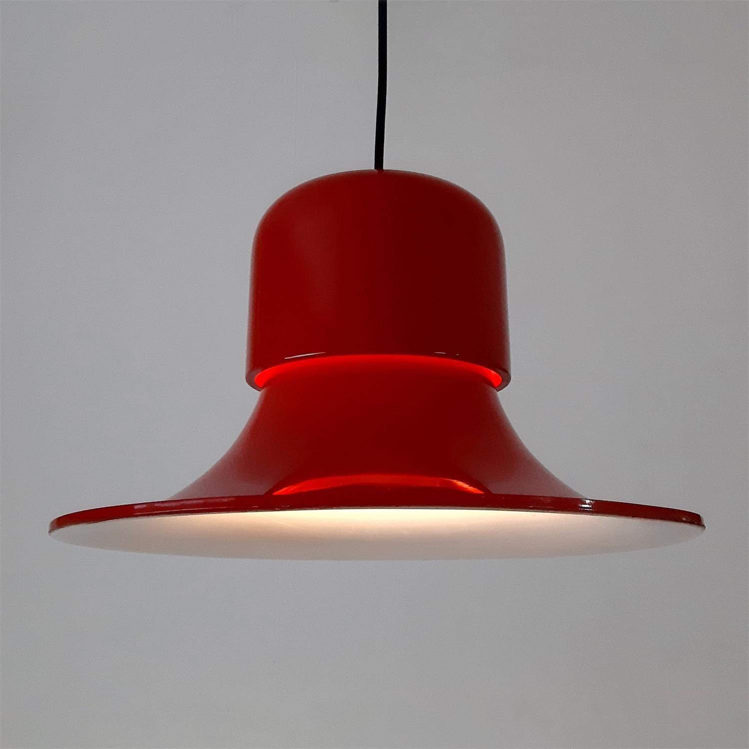 Nordisk Suspension Évasée Rouge LED Moderne