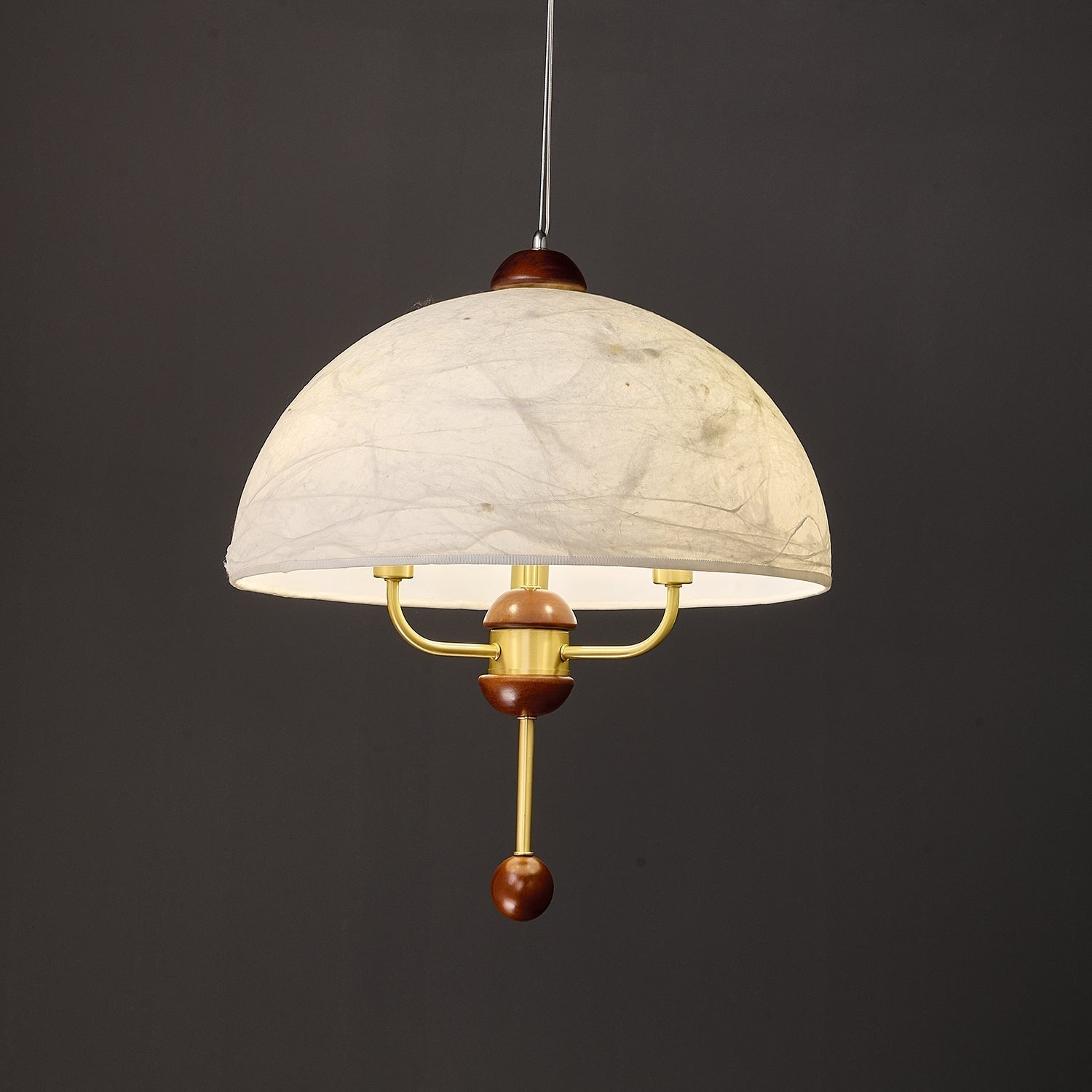 Varaeia Suspension Élégante en Tissu Fleuri et Bois