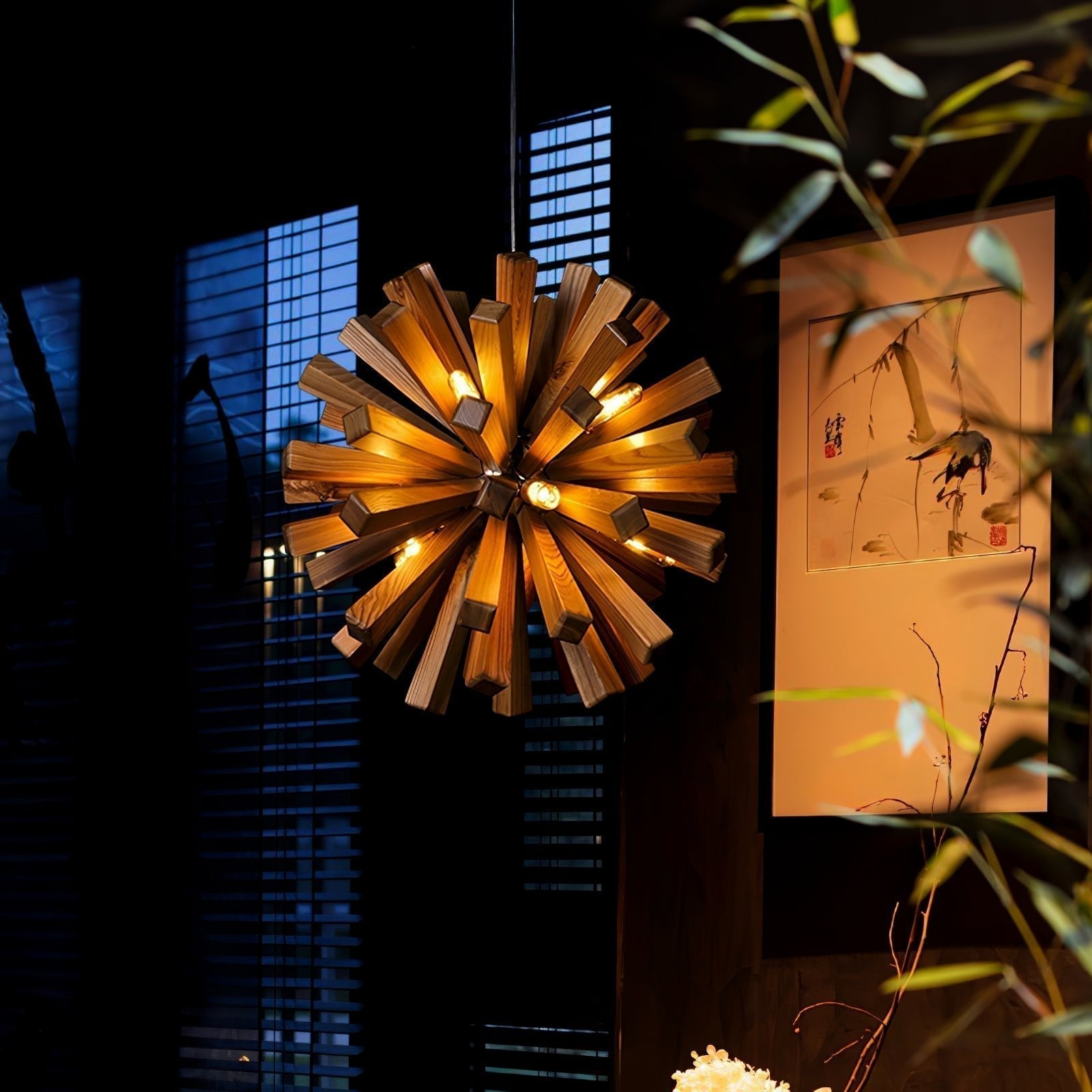 Nova Lustre Art Nordic Premium en Bois Éclatant