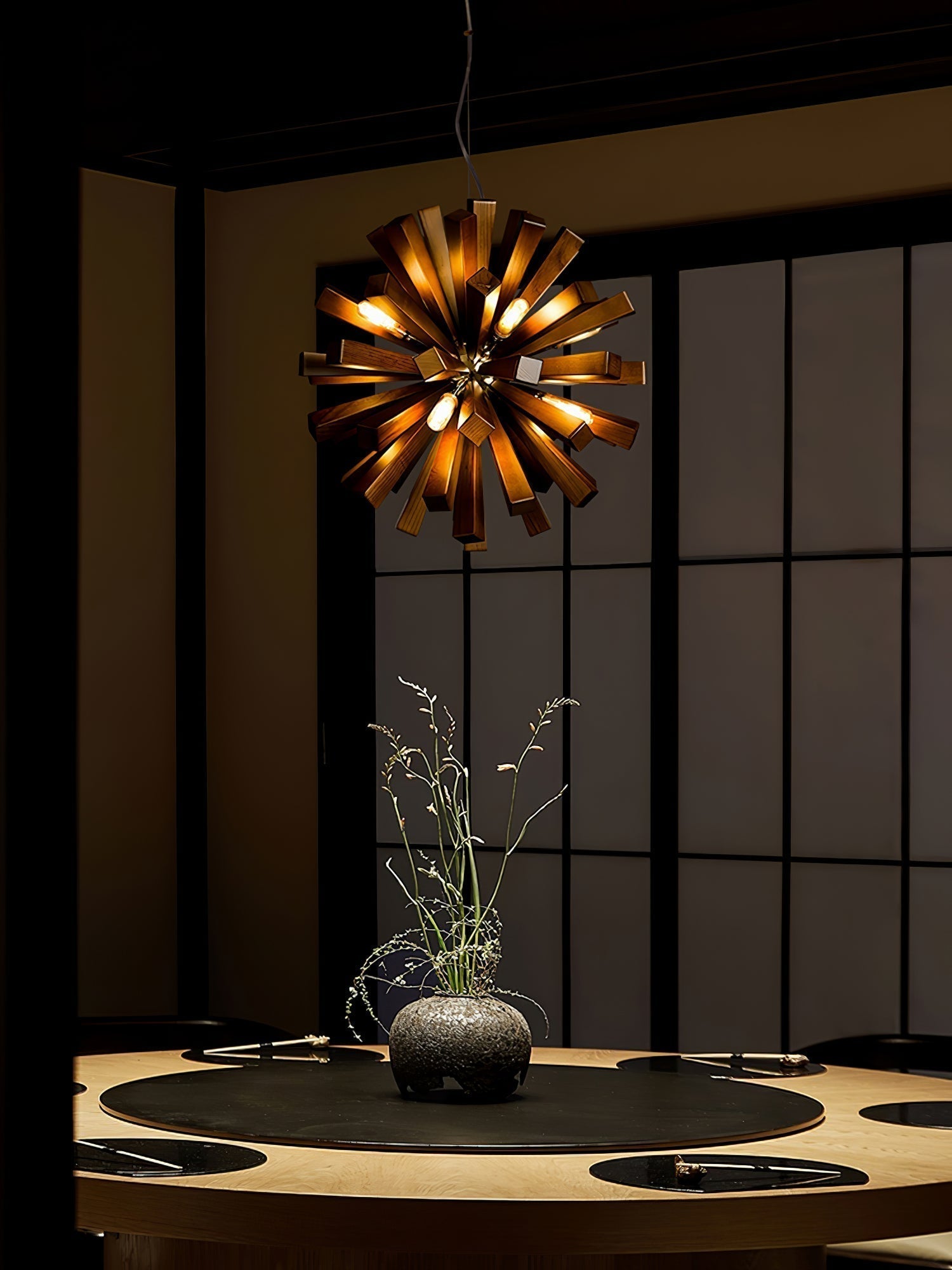 Nova Lustre Art Nordic Premium en Bois Éclatant