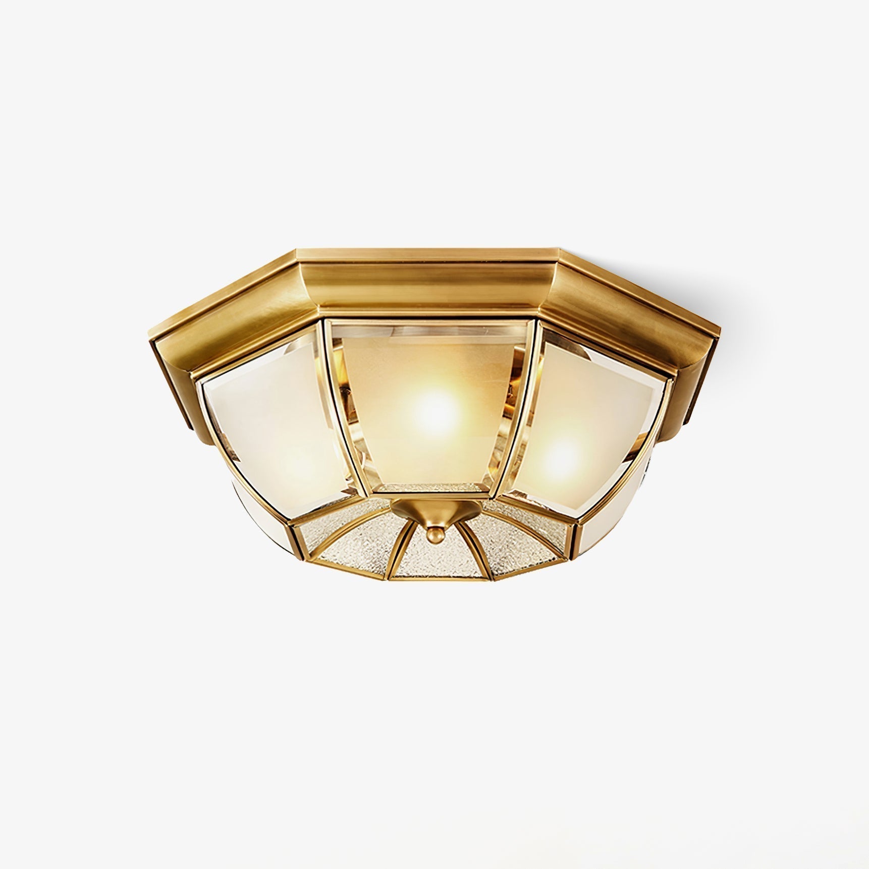 Alirora Lampe de Plafond Laiton Verre
