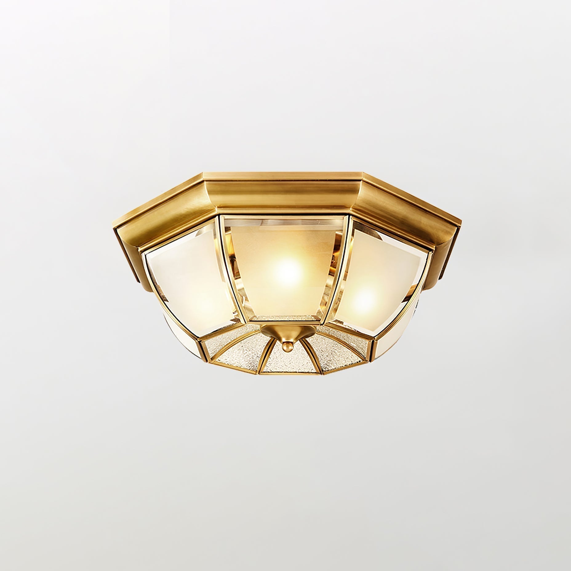 Alirora Lampe de Plafond Laiton Verre