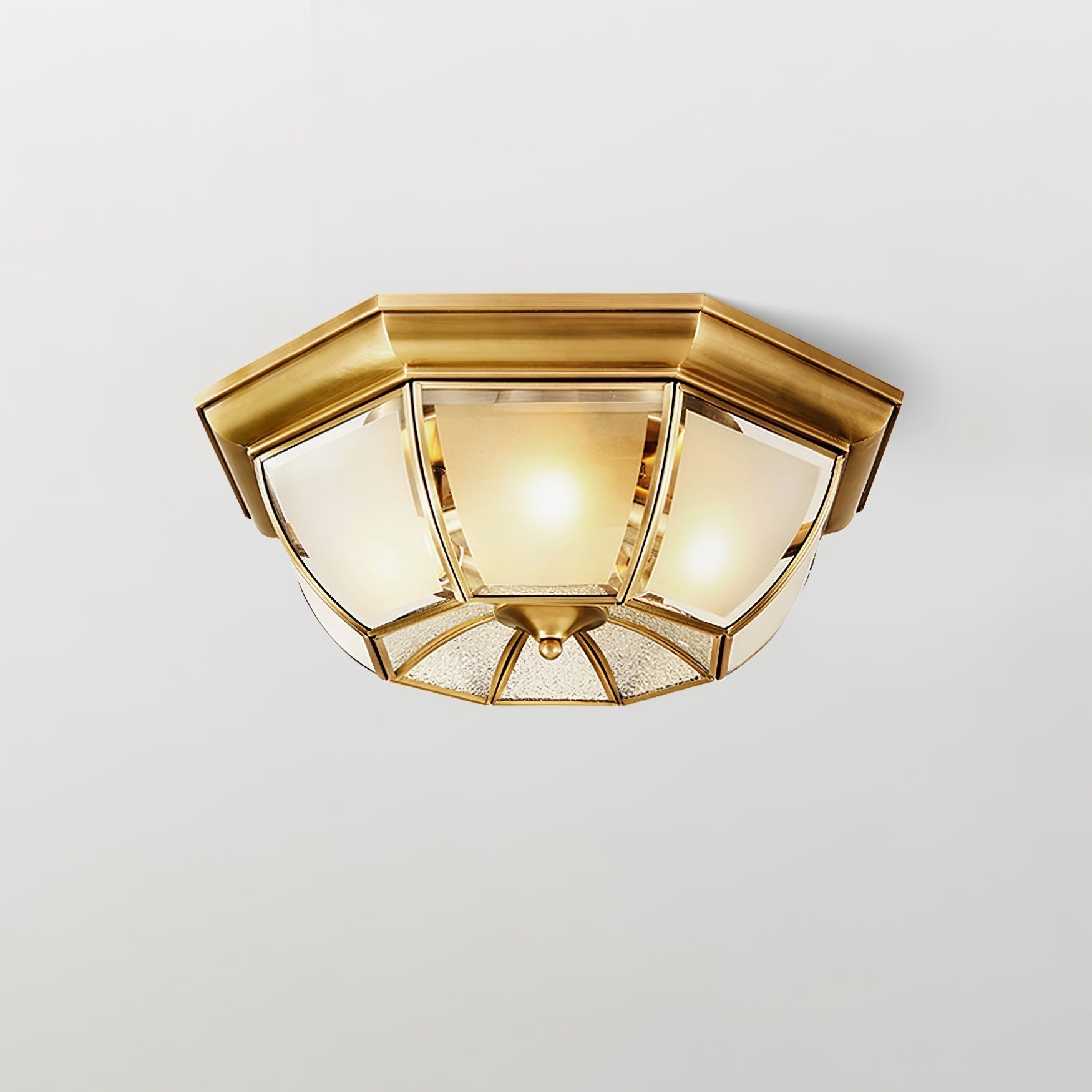 Alirora Lampe de Plafond Laiton Verre