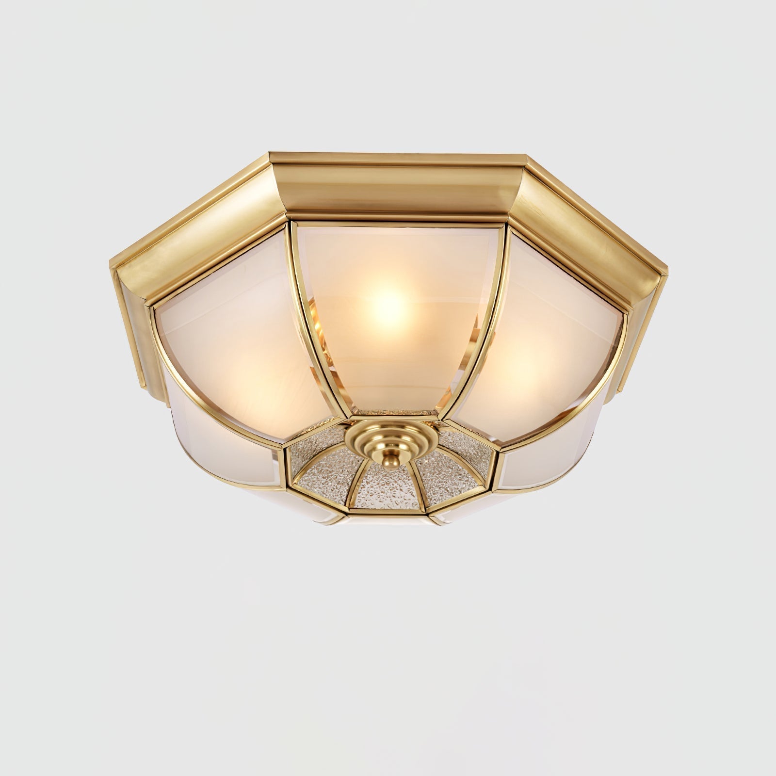 Alirora Lampe de Plafond Laiton Verre