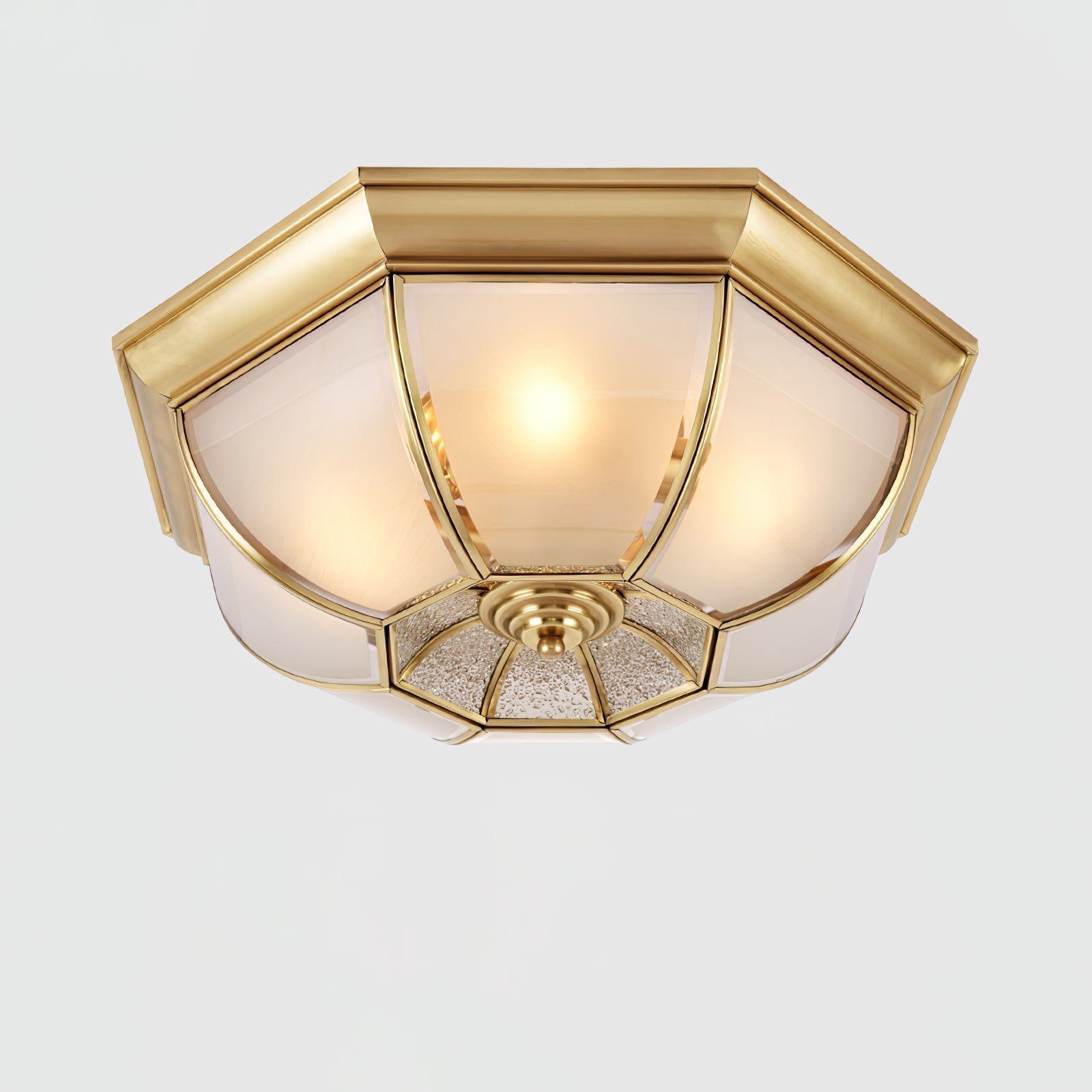Alirora Lampe de Plafond Laiton Verre