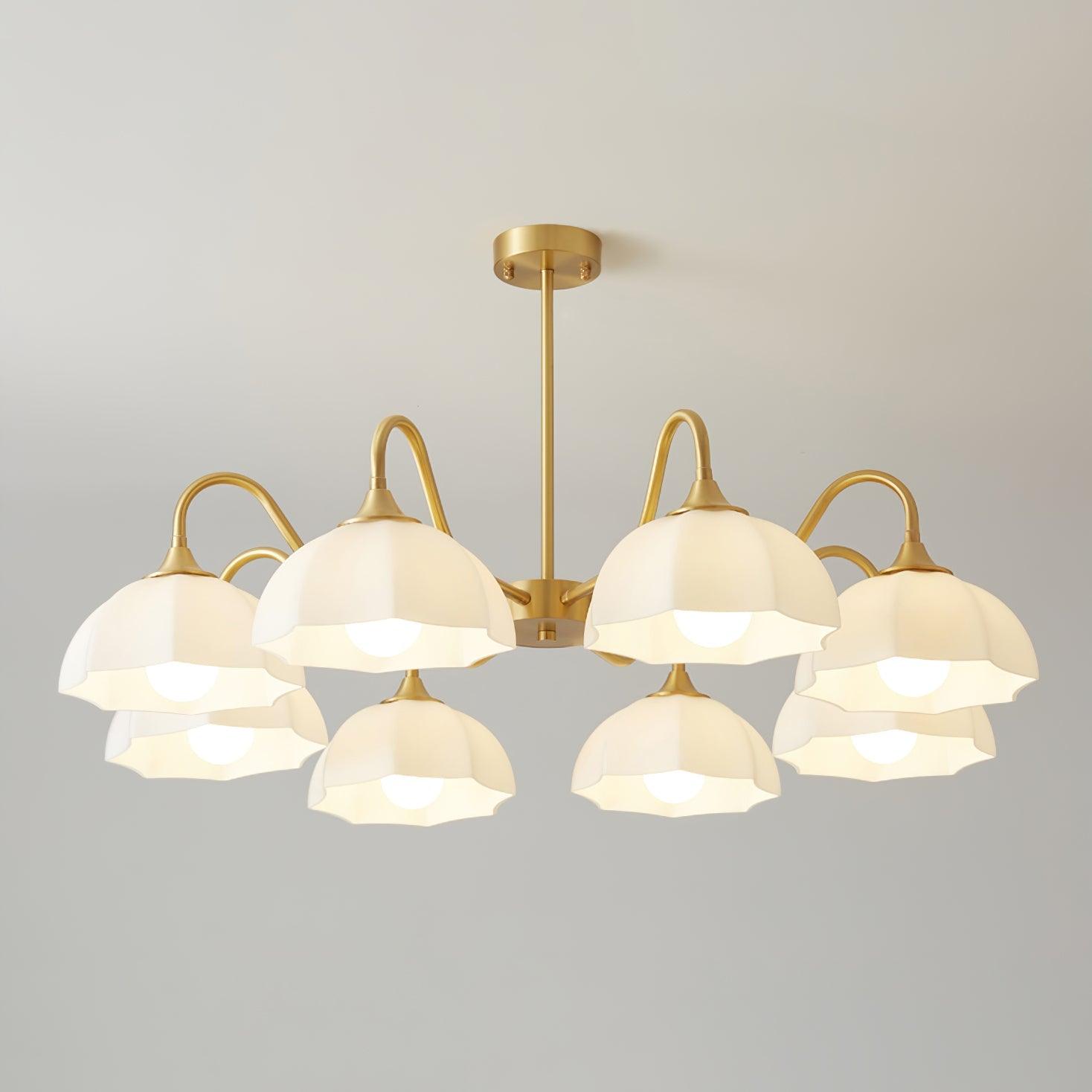 Lustra Lustre Bol En Verre Octagonal Cuivre Français