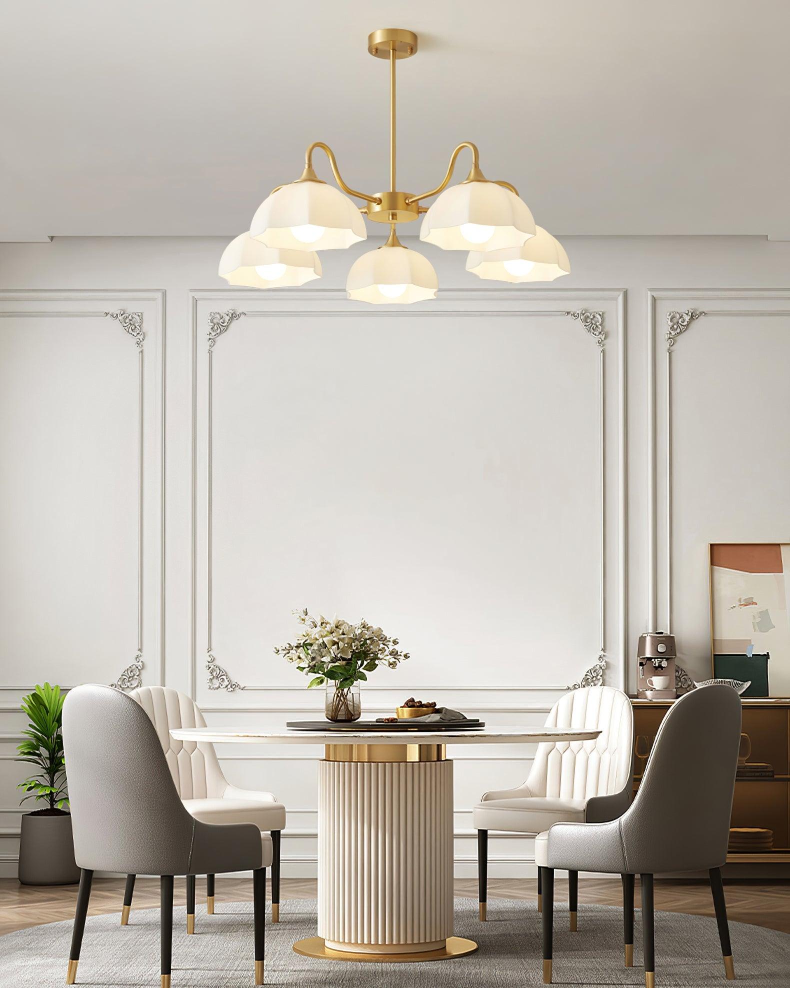 Lustra Lustre Bol En Verre Octagonal Cuivre Français