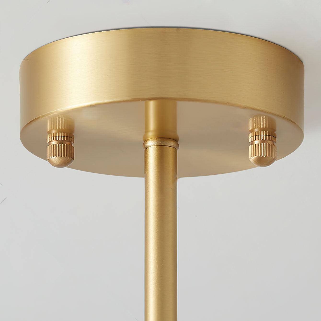 Lustra Lustre Bol En Verre Octagonal Cuivre Français