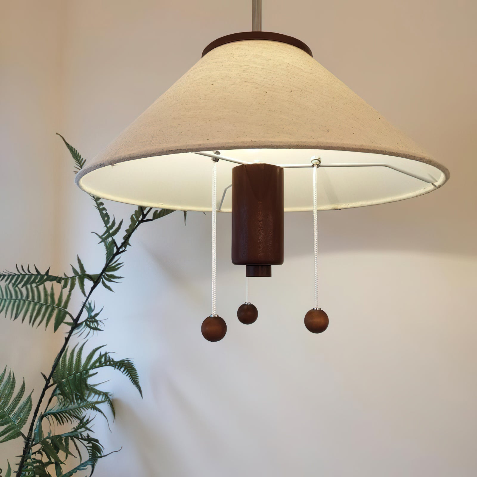 Zathee Nordic Art Classique Bois Tissu Pendentif Lampe