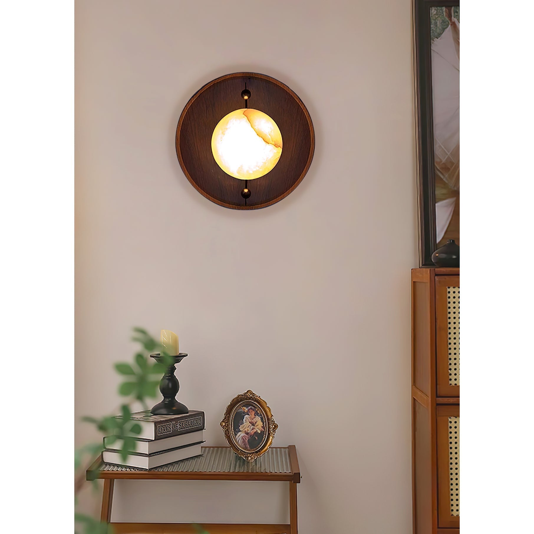 Evtala Applique Murale Moderne Minimaliste en Métal et Albâtre