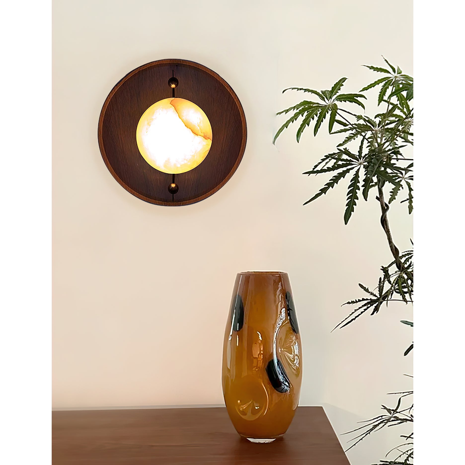 Evtala Applique Murale Moderne Minimaliste en Métal et Albâtre