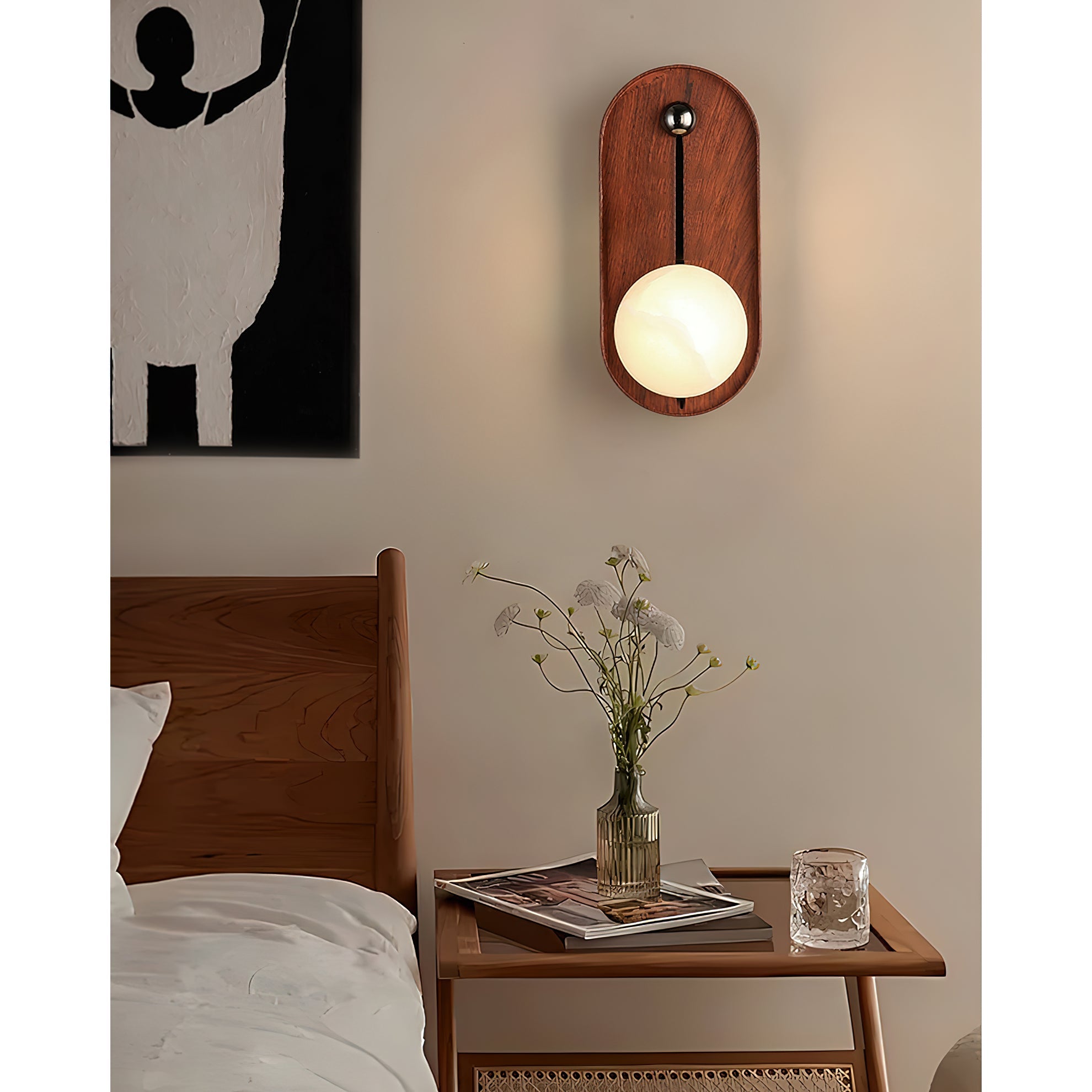 Evtala Applique Murale Moderne Minimaliste en Métal et Albâtre