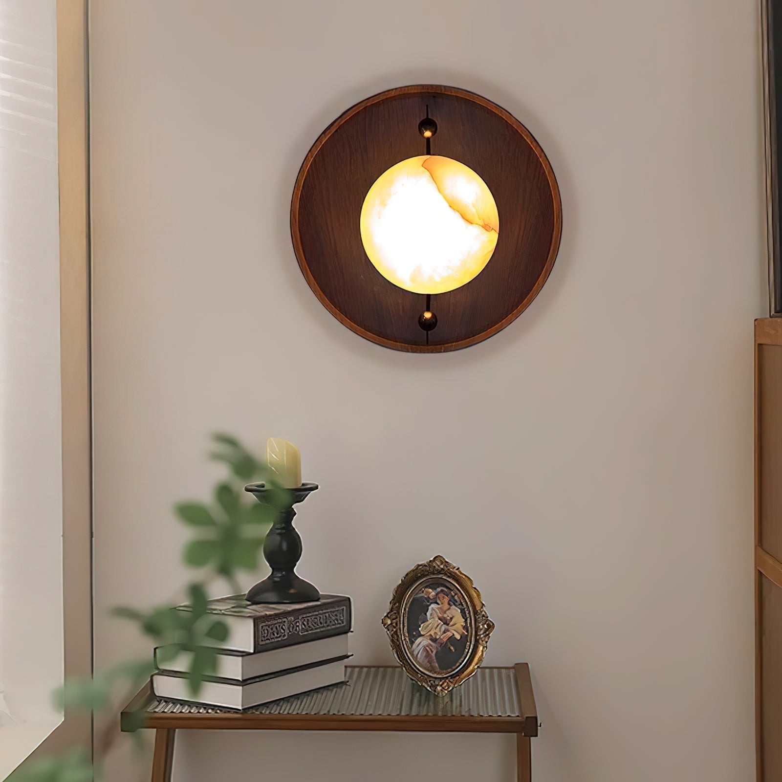 Evtala Applique Murale Moderne Minimaliste en Métal et Albâtre