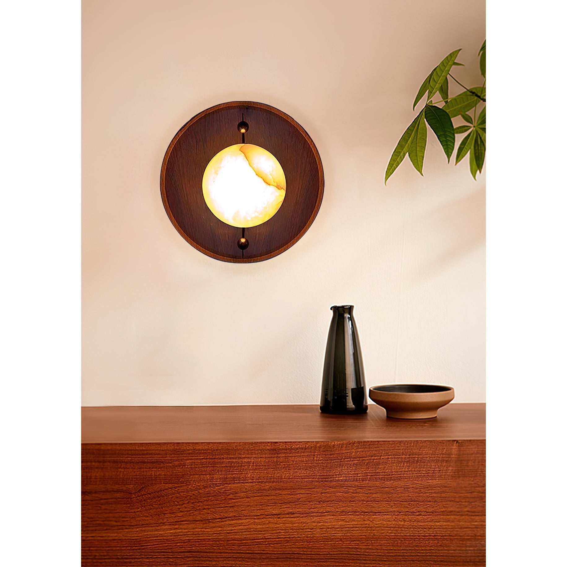 Evtala Applique Murale Moderne Minimaliste en Métal et Albâtre