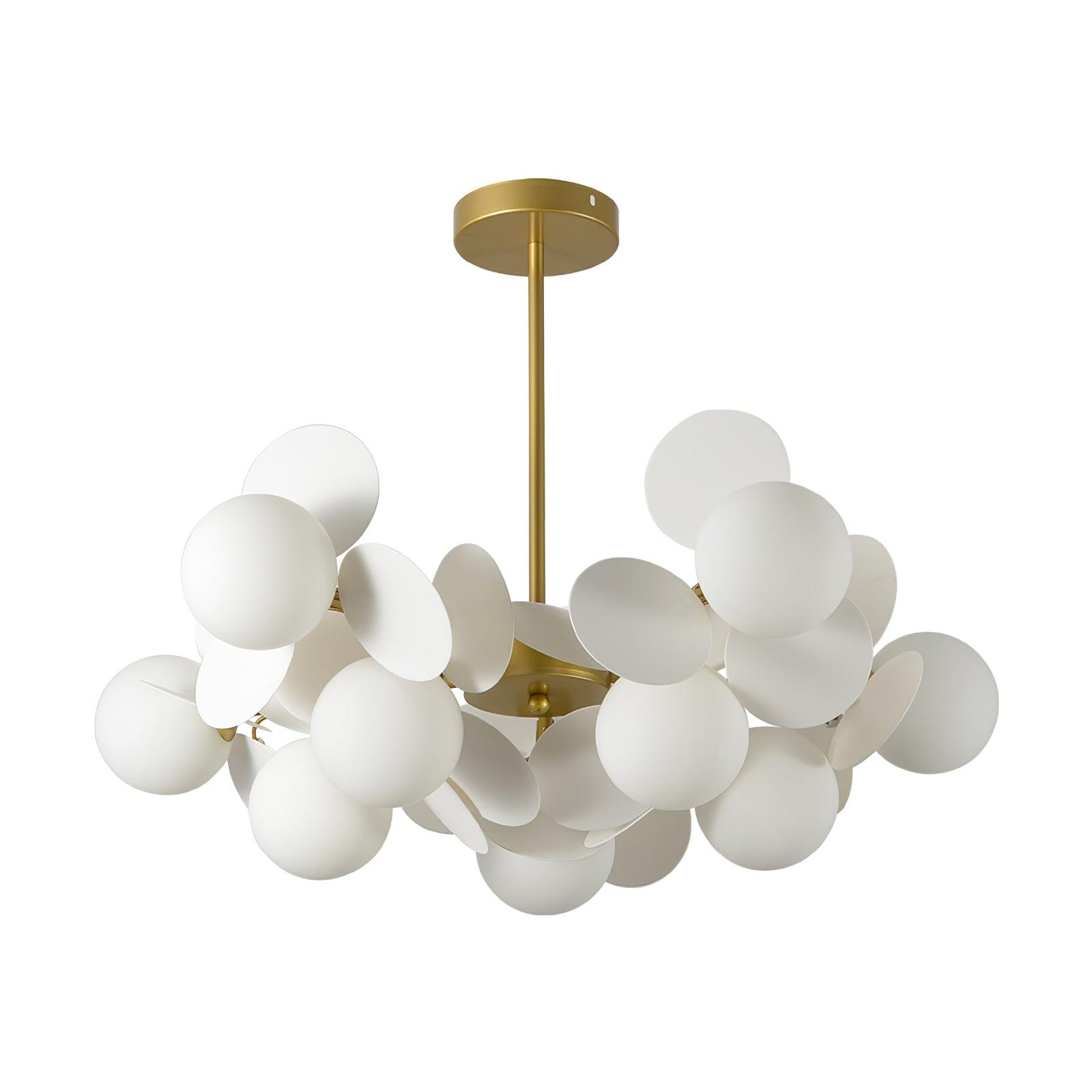 Lustra Lustre Arbre Blanc Cassé à Huit Abat-jours Ouverts