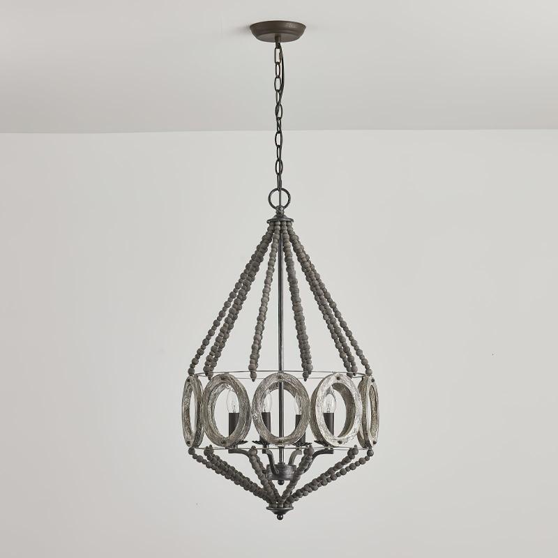 Zasorila Lustre Vintage en Bois et Métal