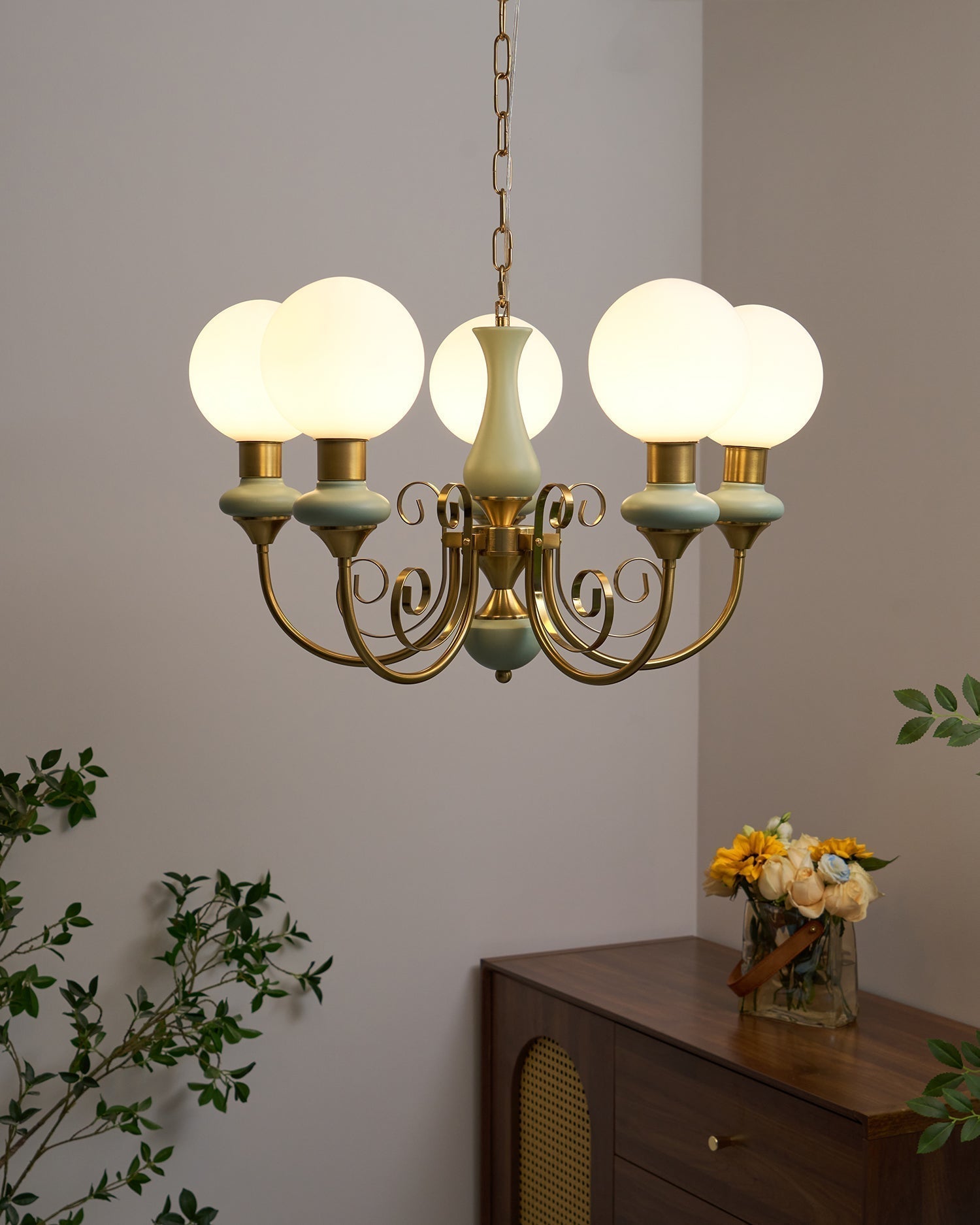 Evsolia Lustre en Verre Onyx Nordique Haut de Gamme
