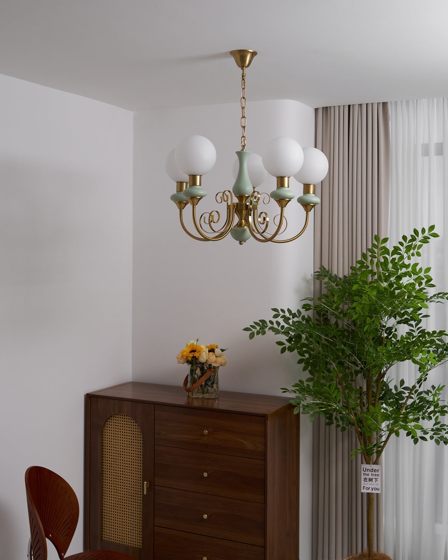 Evsolia Lustre en Verre Onyx Nordique Haut de Gamme