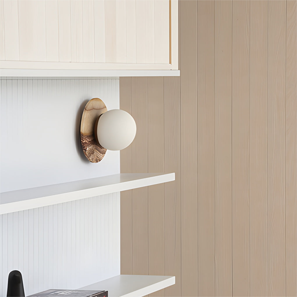 Ovyna Applique Murale Moderne Minimaliste en Verre et Onyx