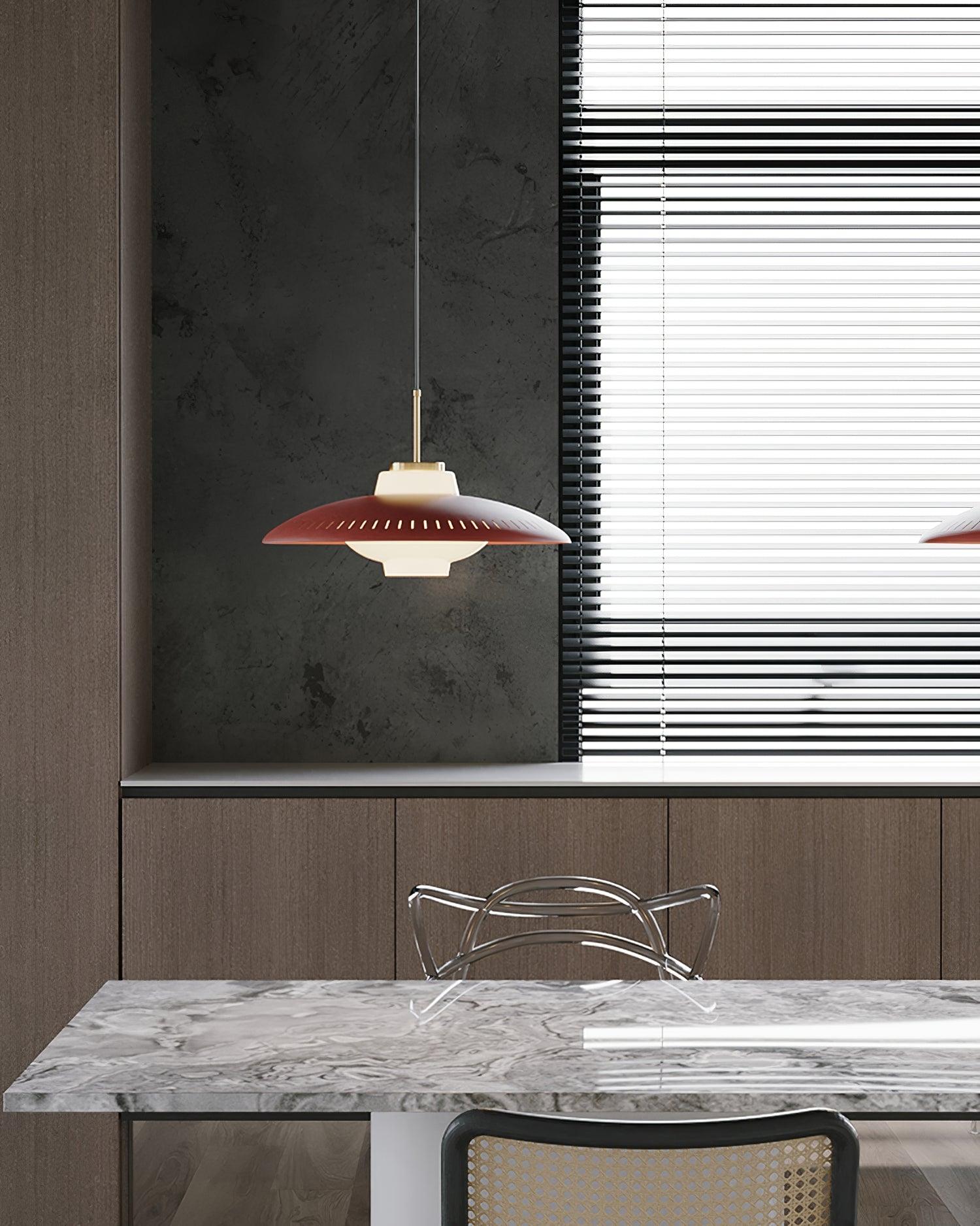 Solara Suspension en Verre Opale Abat-jour Large