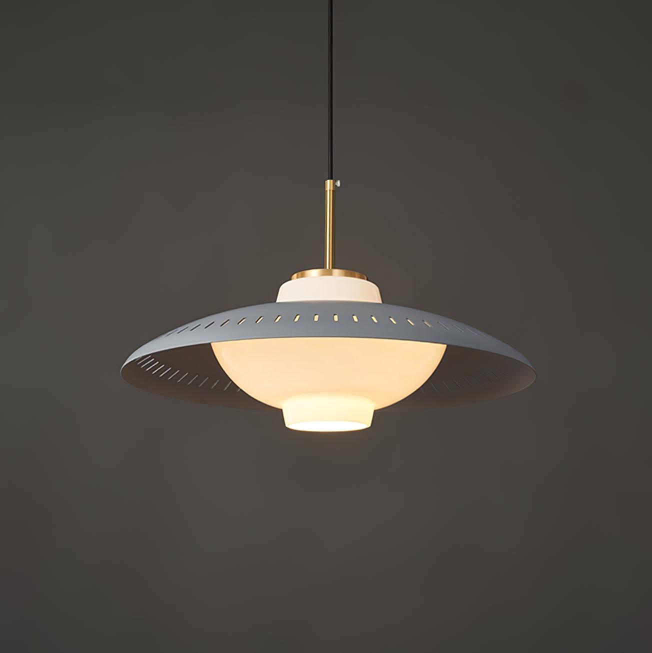 Solara Suspension en Verre Opale Abat-jour Large