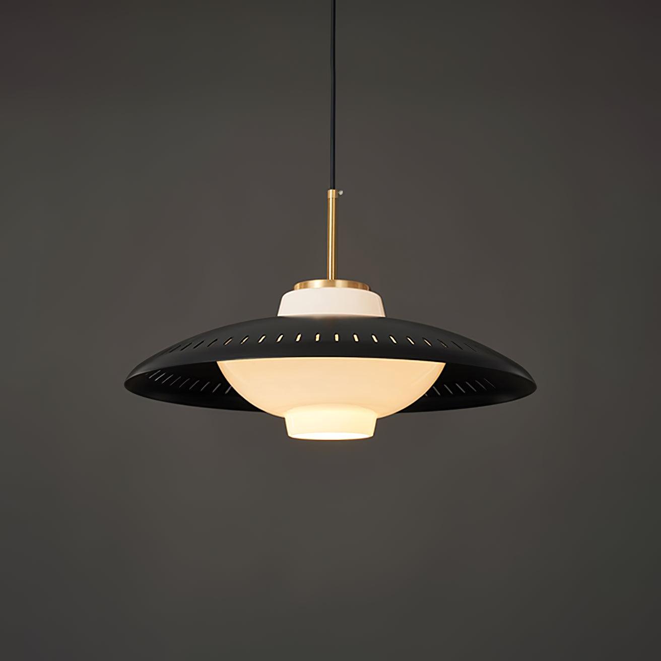 Solara Suspension en Verre Opale Abat-jour Large