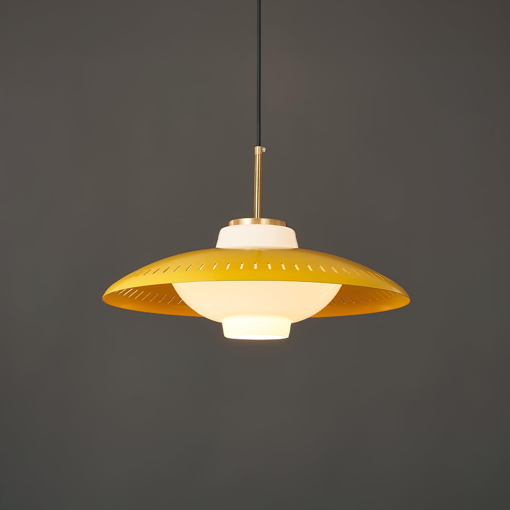 Solara Suspension en Verre Opale Abat-jour Large