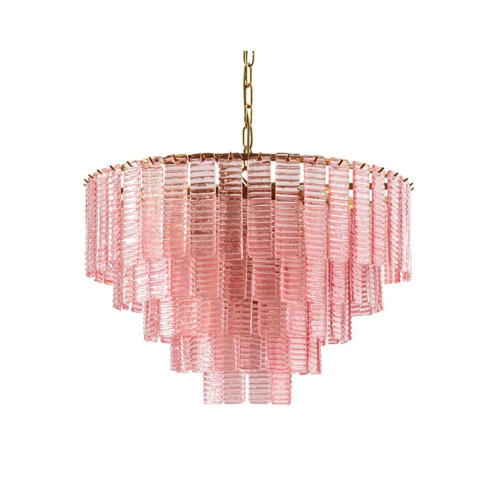 Aurora Lustre Rose Murano Verre Superposé Vintage Luxe