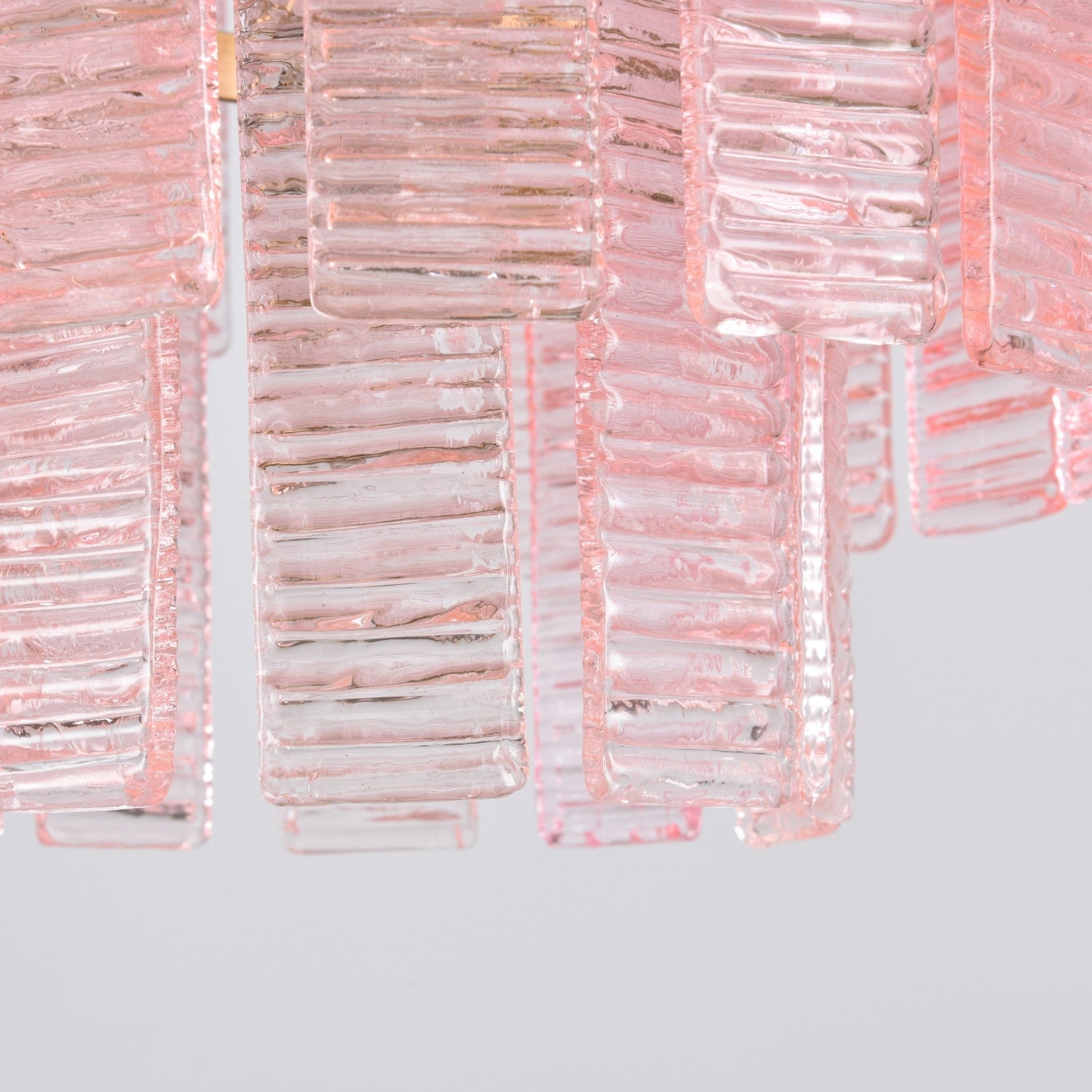 Aurora Lustre Rose Murano Verre Superposé Vintage Luxe