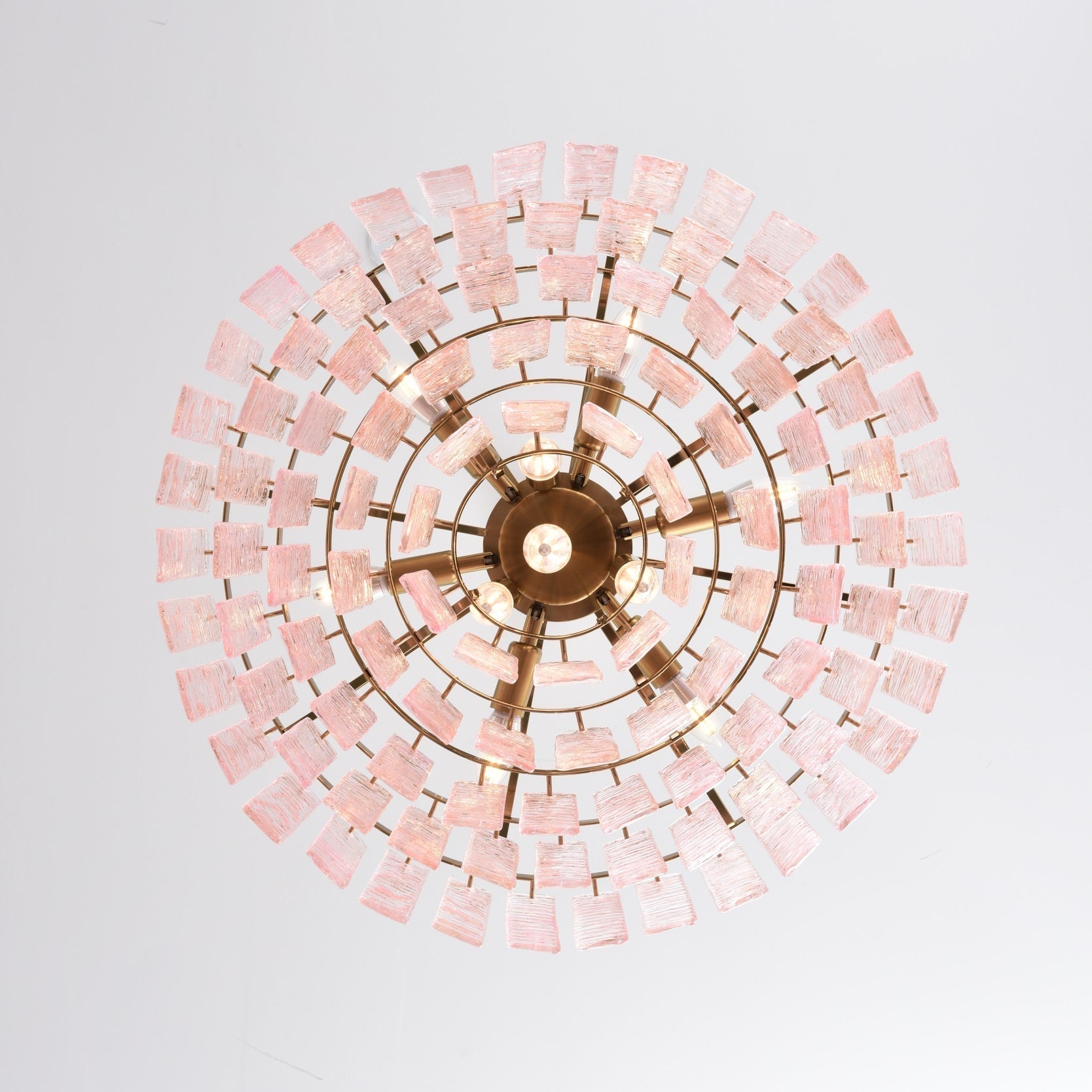 Aurora Lustre Rose Murano Verre Superposé Vintage Luxe