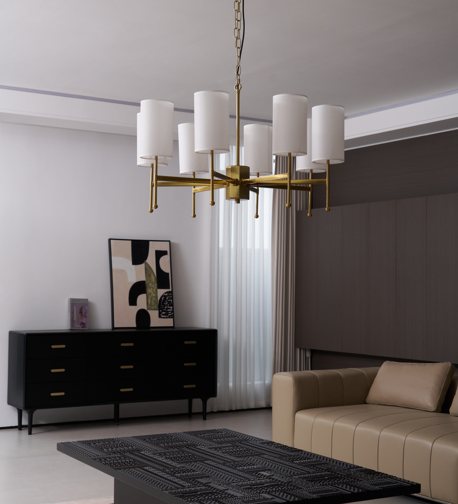 Ulcarisra Lustre en Tissu Vintage en Laiton