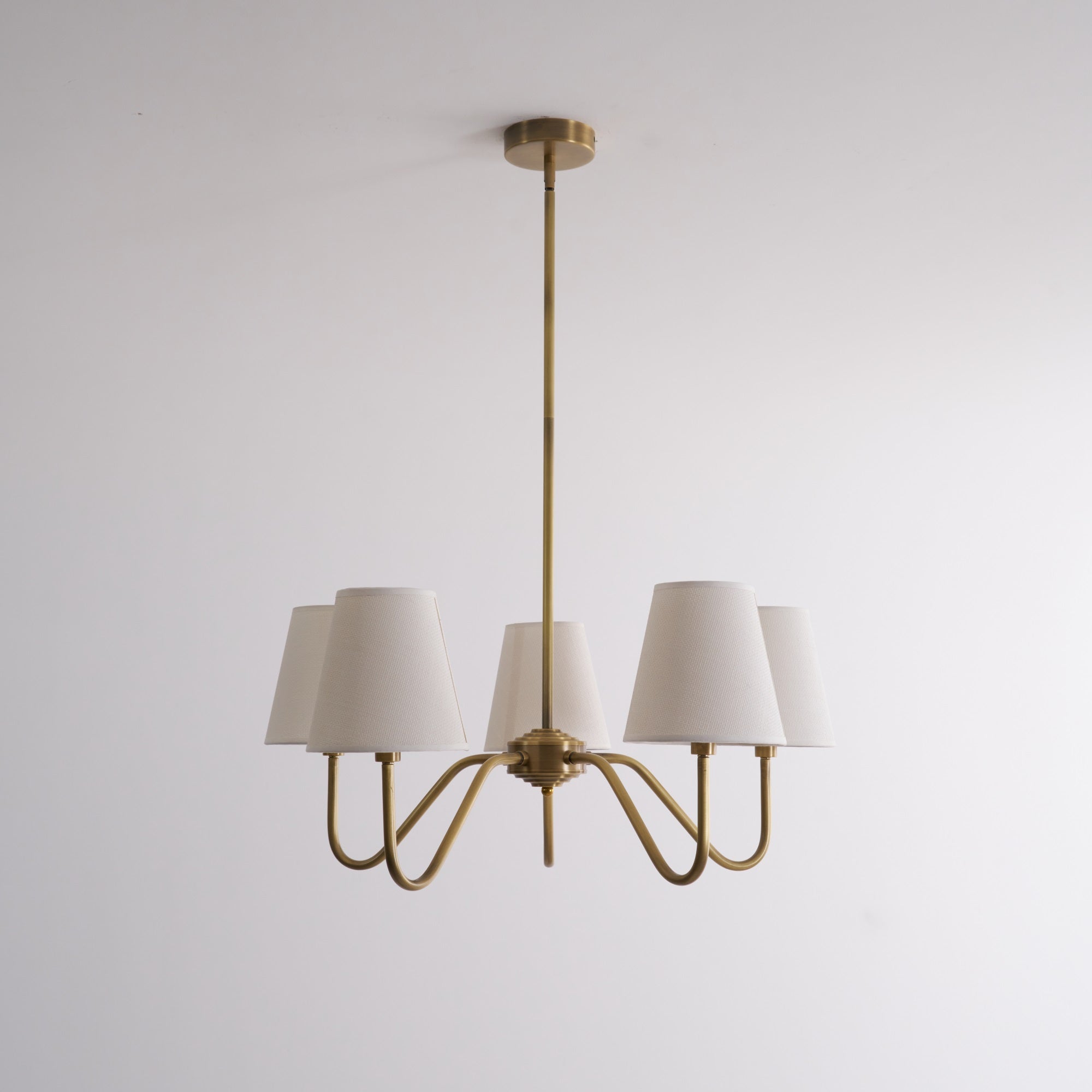 Viraean Lustre Industriel Vintage en Laiton et Tissu