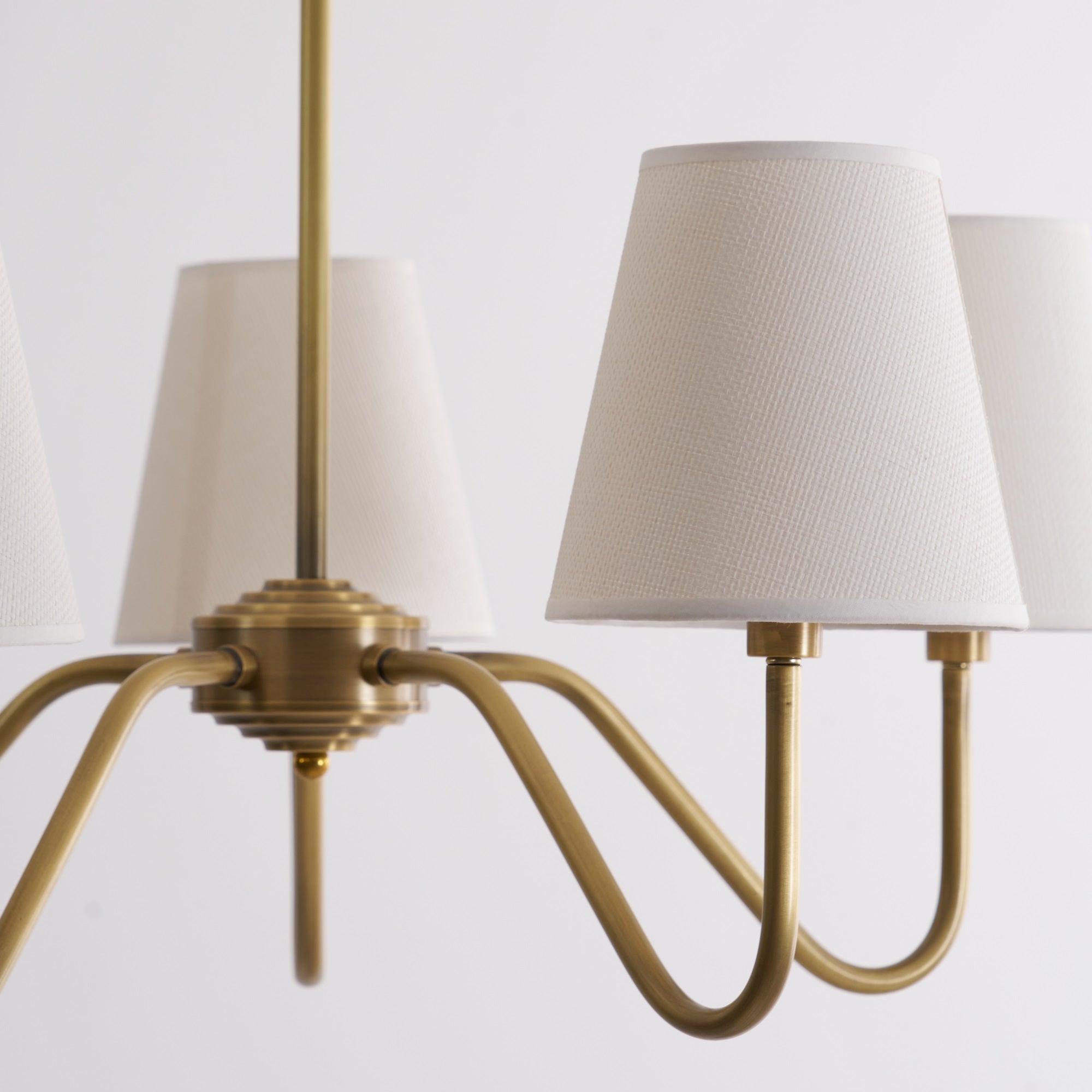 Viraean Lustre Industriel Vintage en Laiton et Tissu