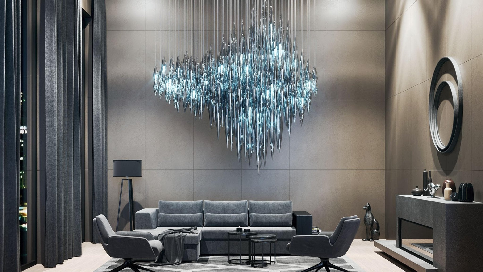 Oloren Lustre Cristal Prismatique Luxe