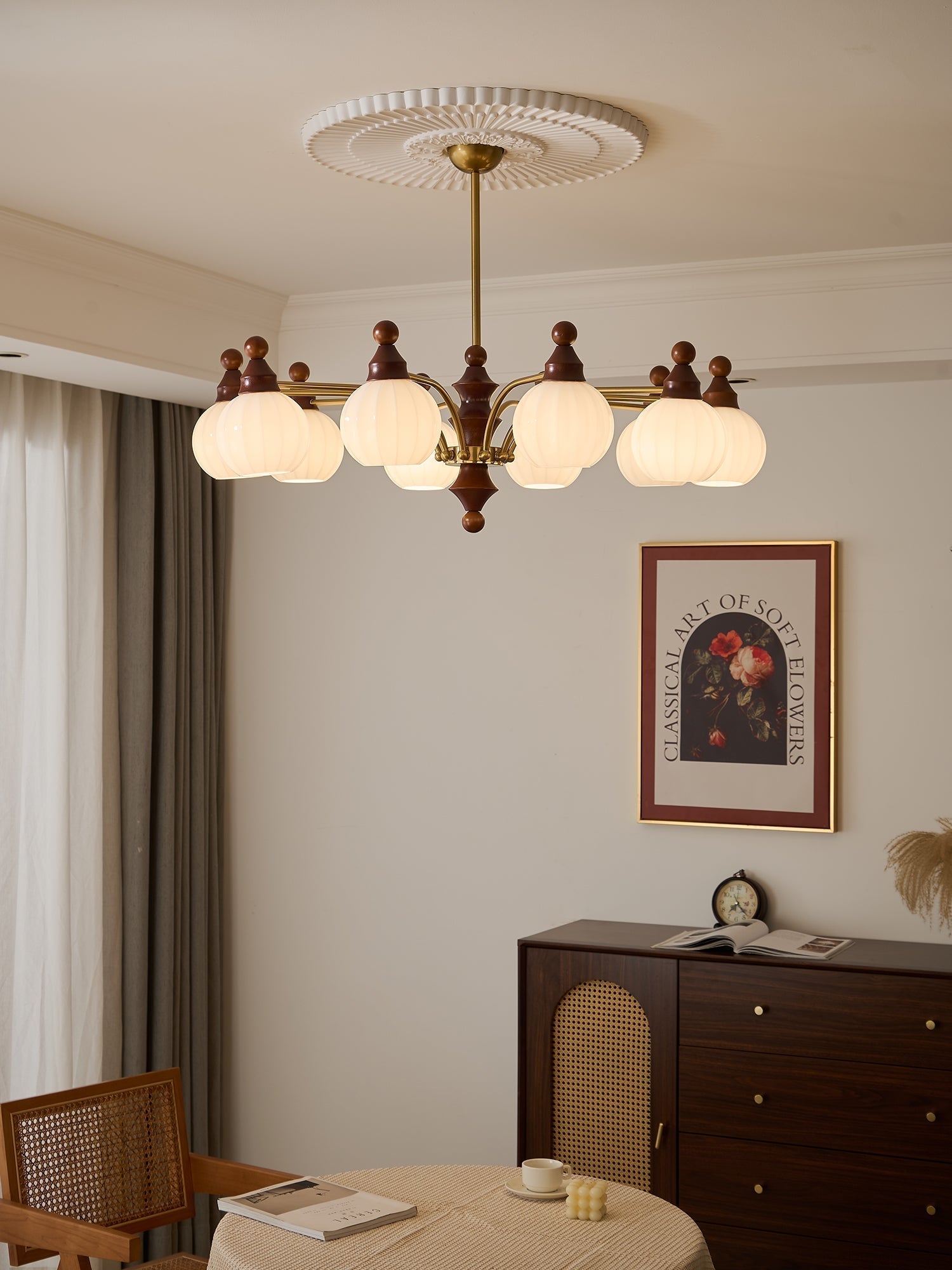 Lustra Lustre Blossom avec Abat-jours en Verre