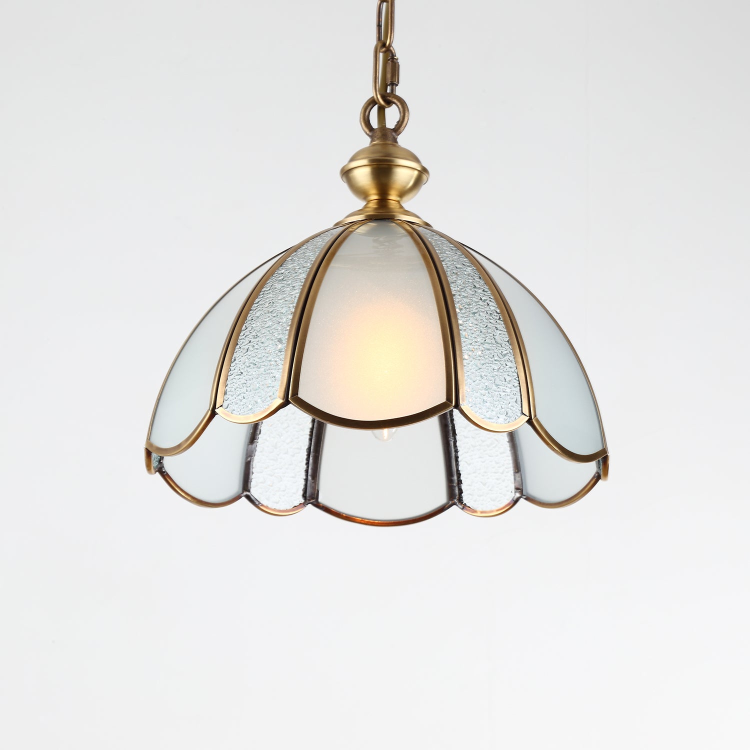 Ophaan Suspension Traditionnelle en Laiton et Verre Art