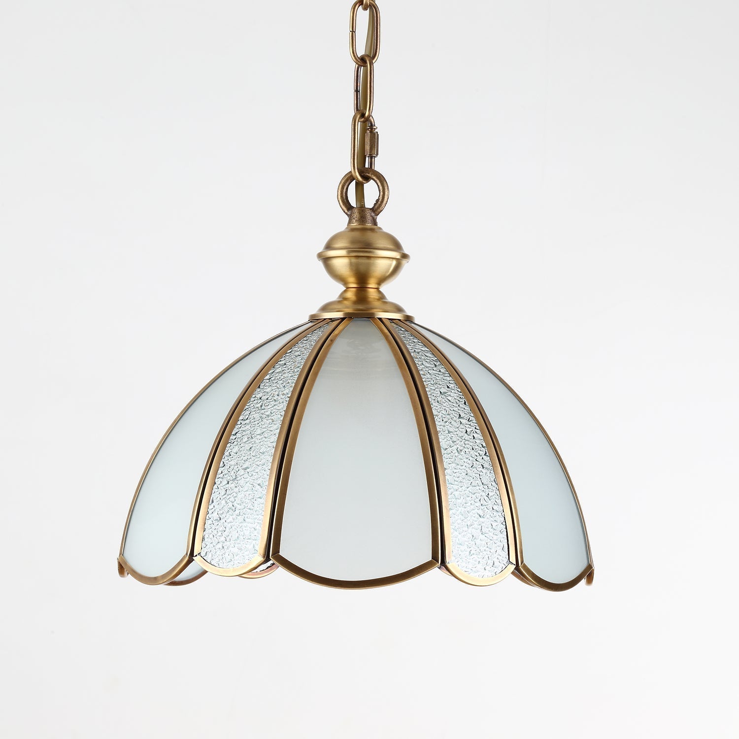 Ophaan Suspension Traditionnelle en Laiton et Verre Art