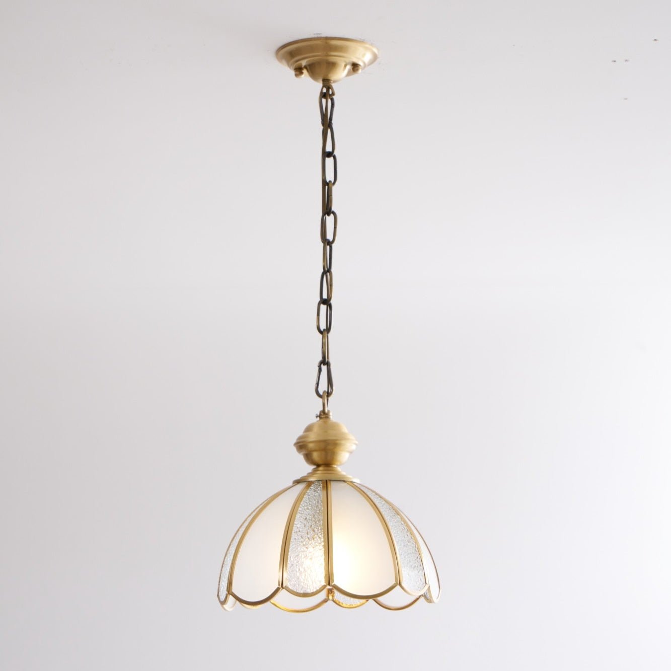 Ophaan Suspension Traditionnelle en Laiton et Verre Art