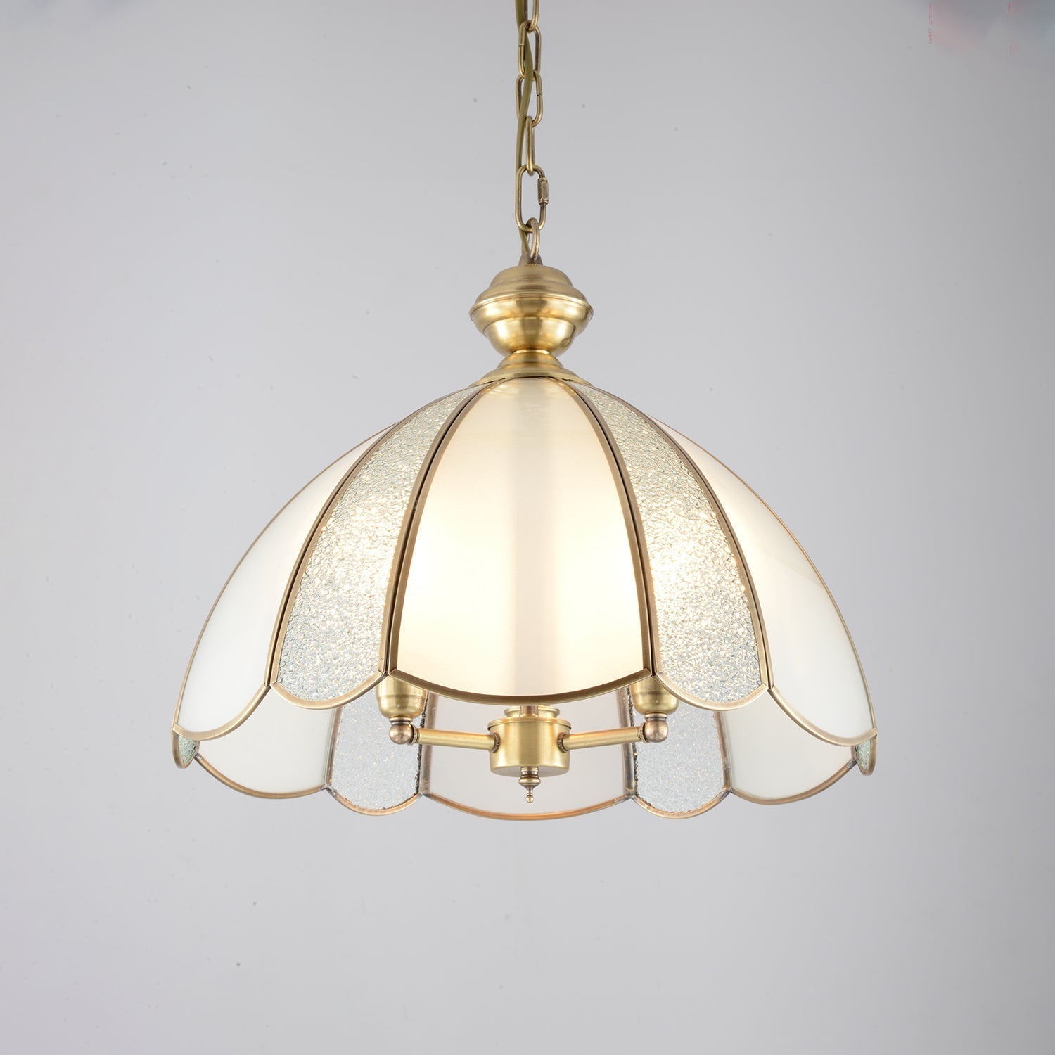 Ophaan Suspension Traditionnelle en Laiton et Verre Art