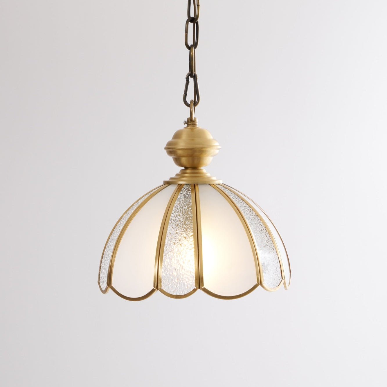 Ophaan Suspension Traditionnelle en Laiton et Verre Art